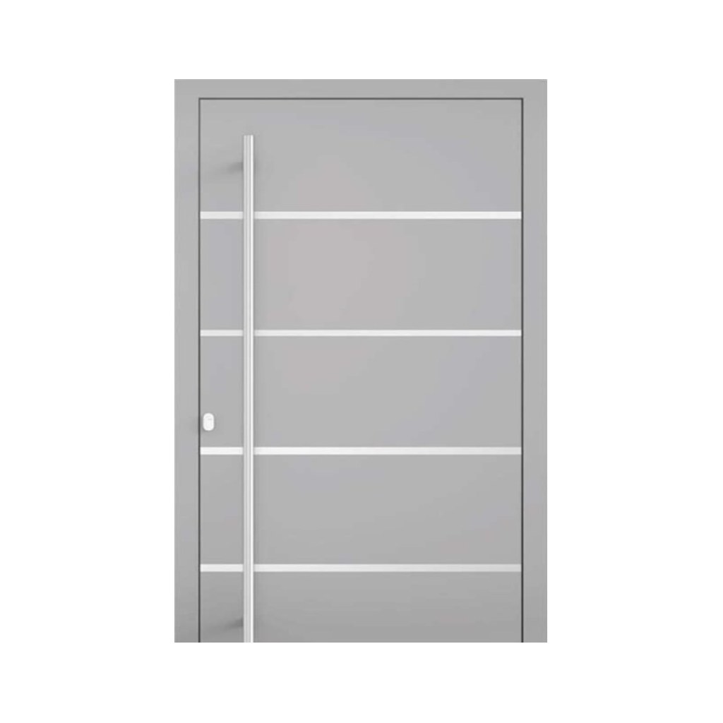 Aluminium voordeur Genk – zilvergrijs