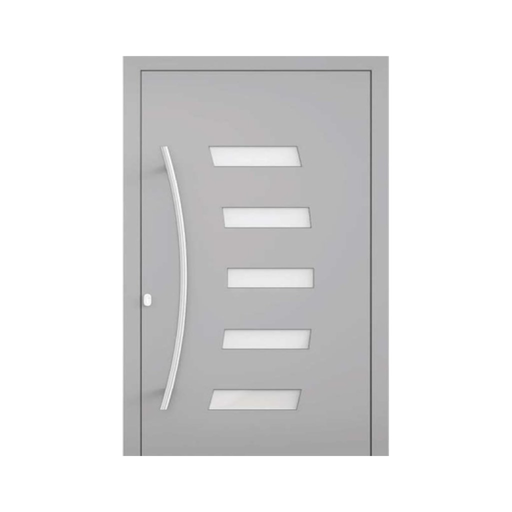 Aluminium voordeur Melbourne – zilvergrijs