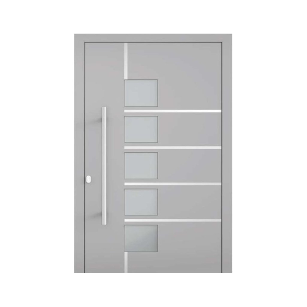 Aluminium voordeur Rio – zilvergrijs