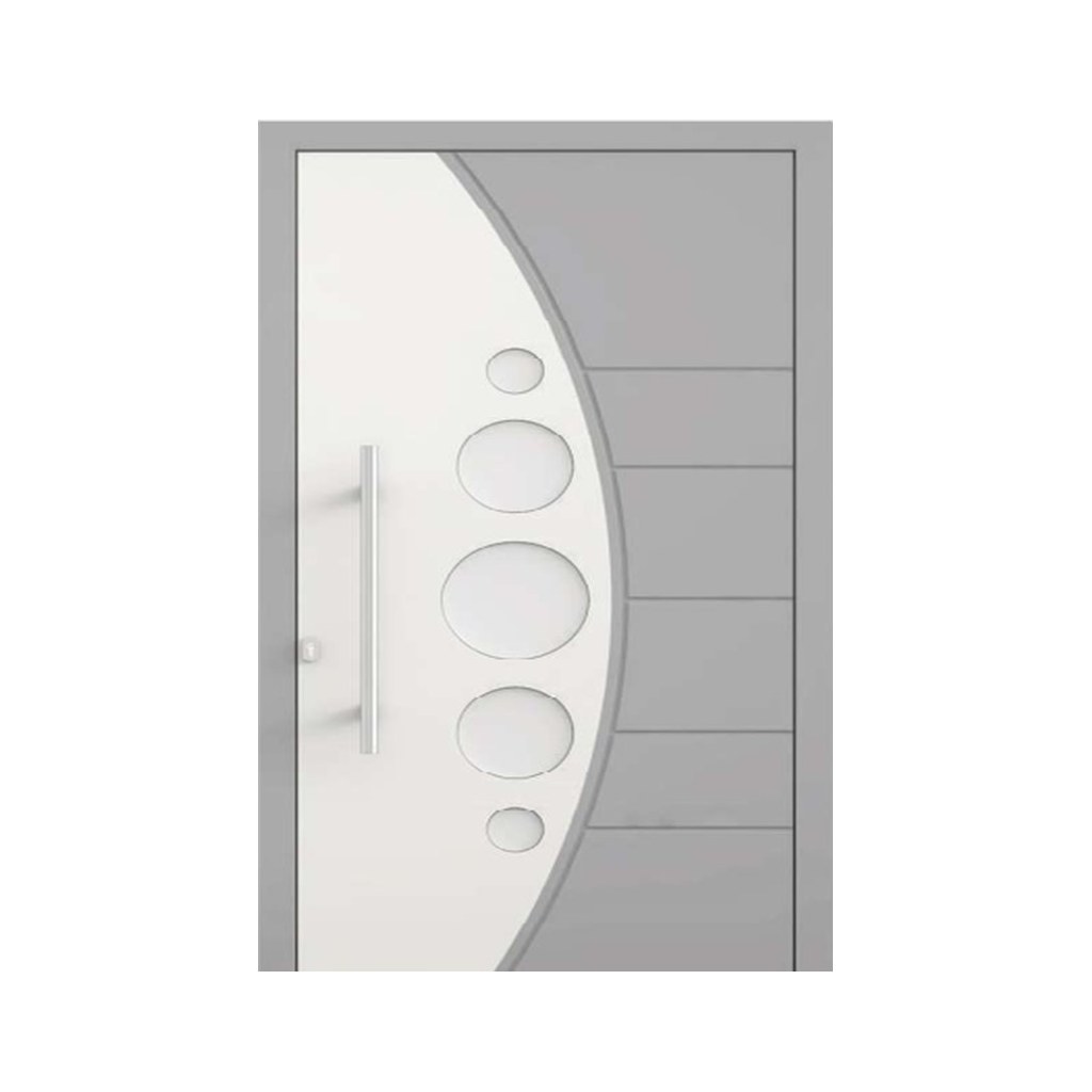 Aluminium voordeur Silver City – zilvergrijs