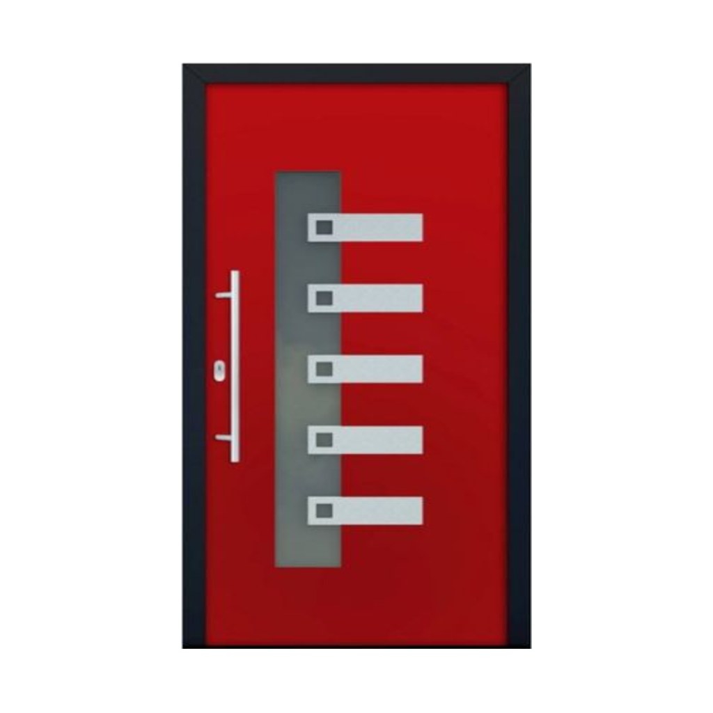 PVC voordeur Modern rood